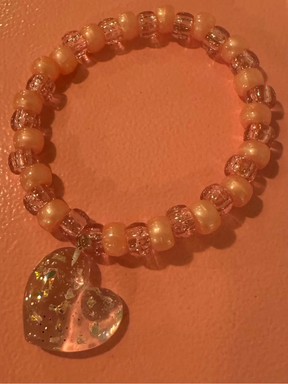 Pink Girls Heart Bracelet